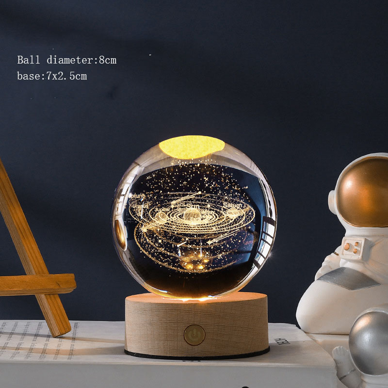 solar system(8cm crystal ball and base)