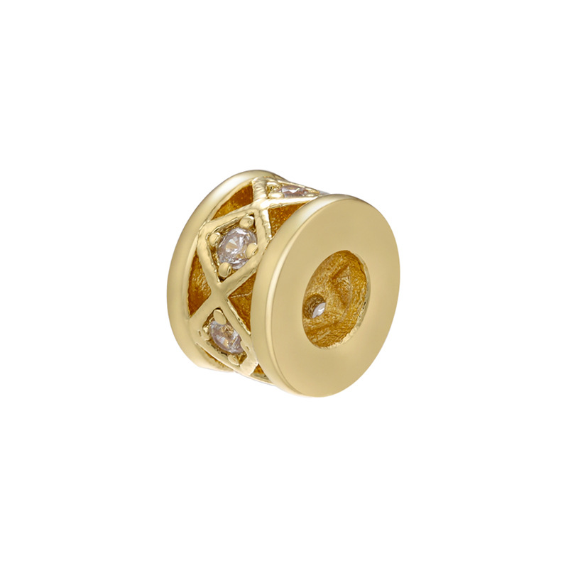 1:Golden diamond beads 4x6MM