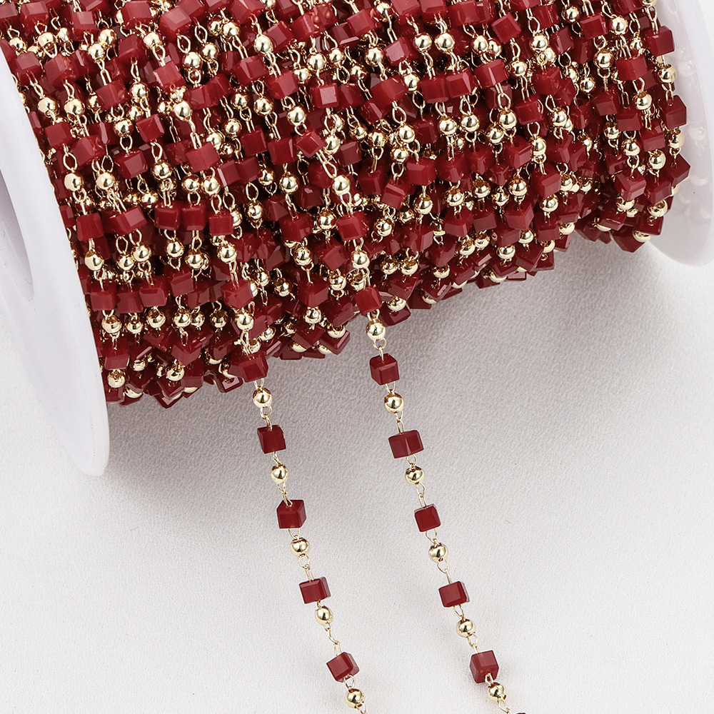 Red beads   KC gold chain