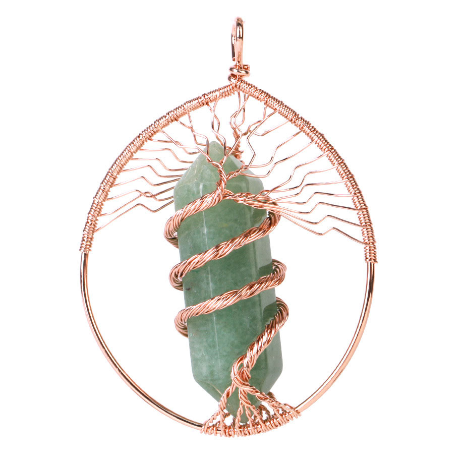 Green Aventurine-rose gold plated