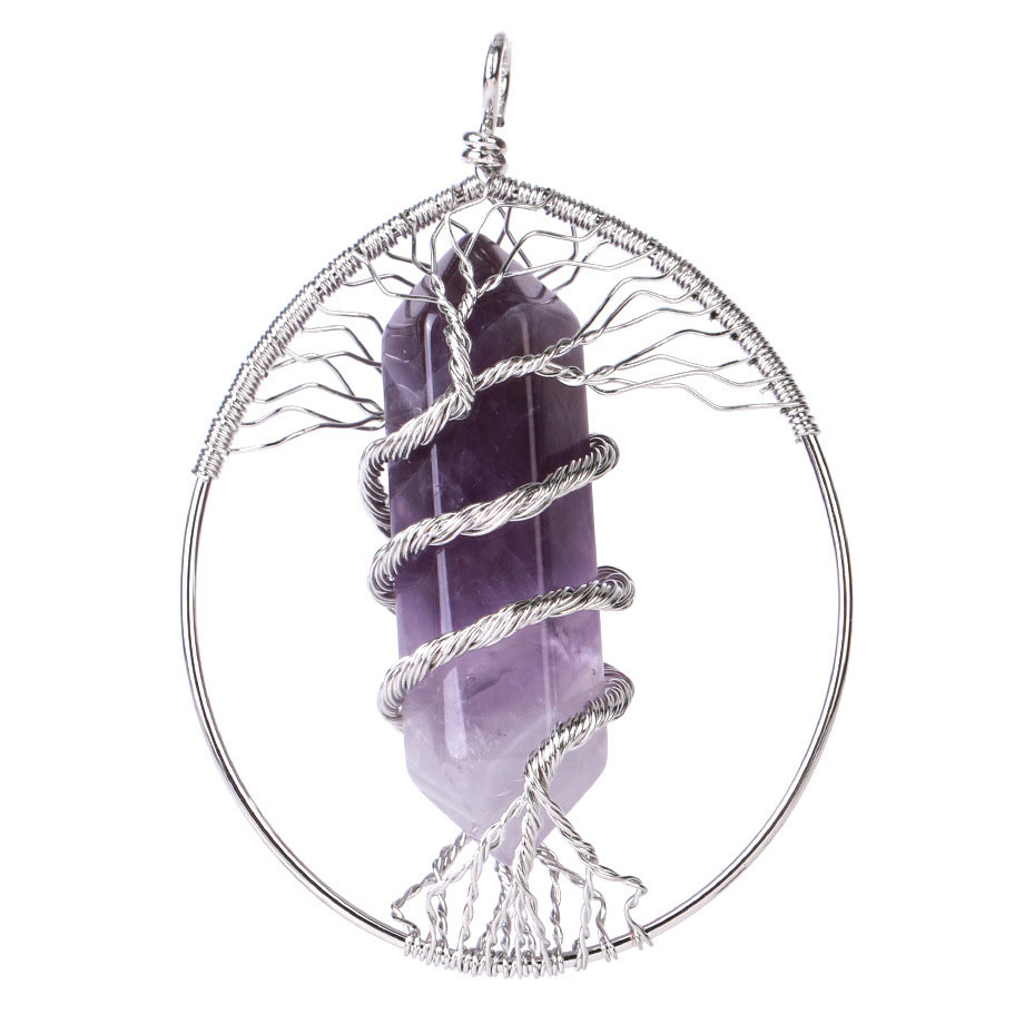 Amethyst-Platinum Plated