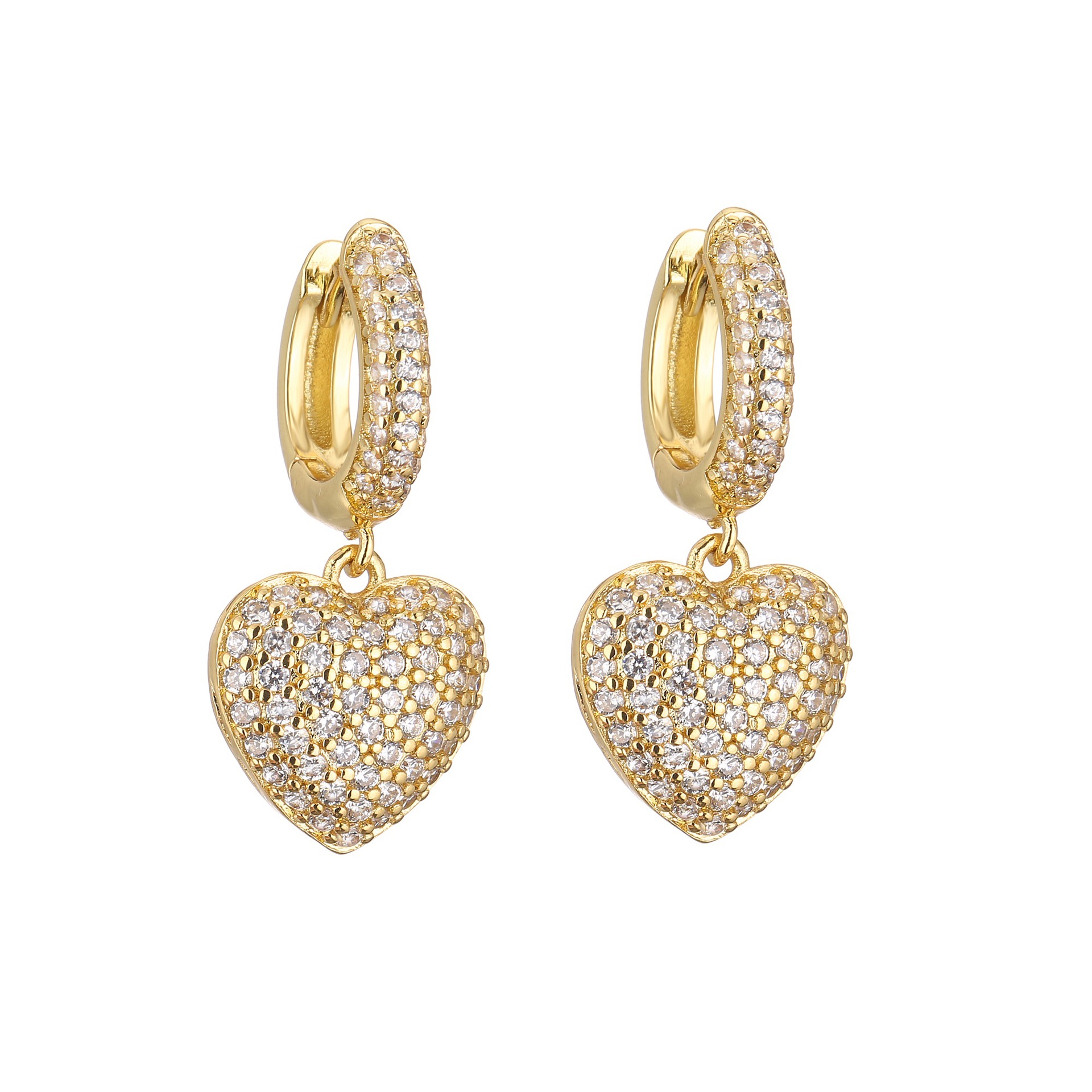 3:1 pair of gold earrings