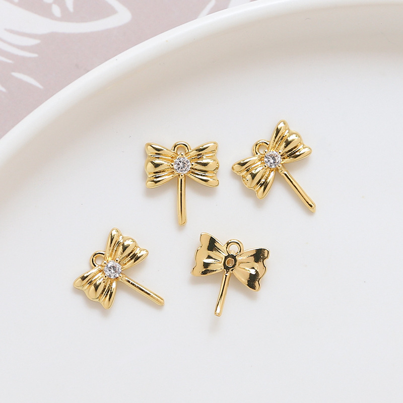 1:1#k Gold Bow 10x6mm