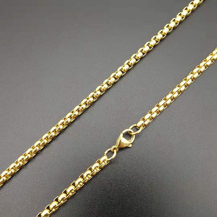 Chain width 3mm length 60CM golden square pearl chain