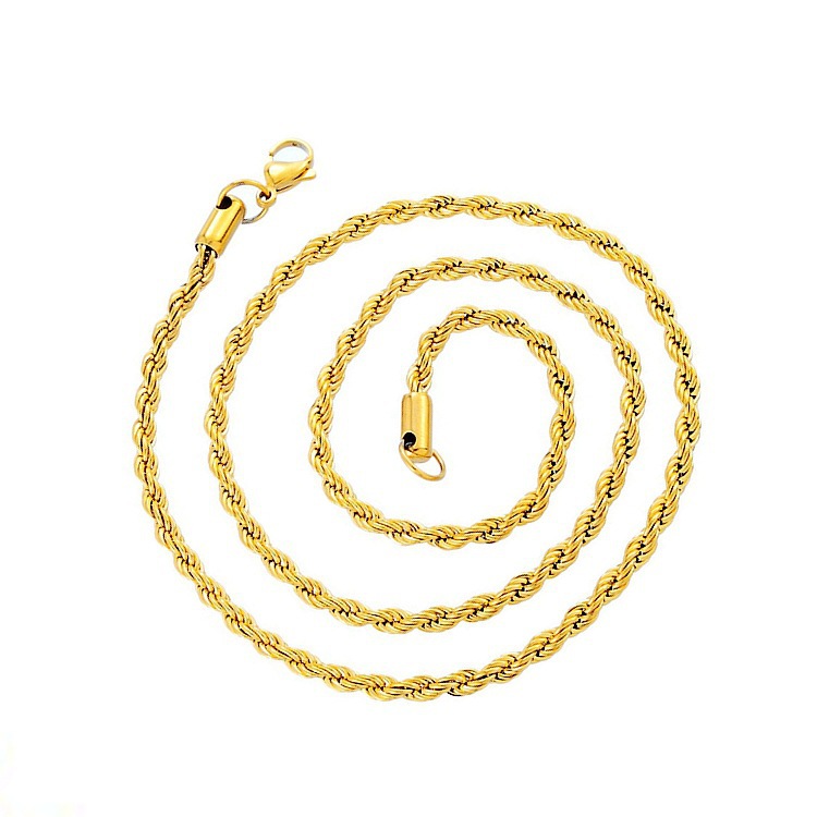 3:Chain width 3mm length 60CM golden twist chain