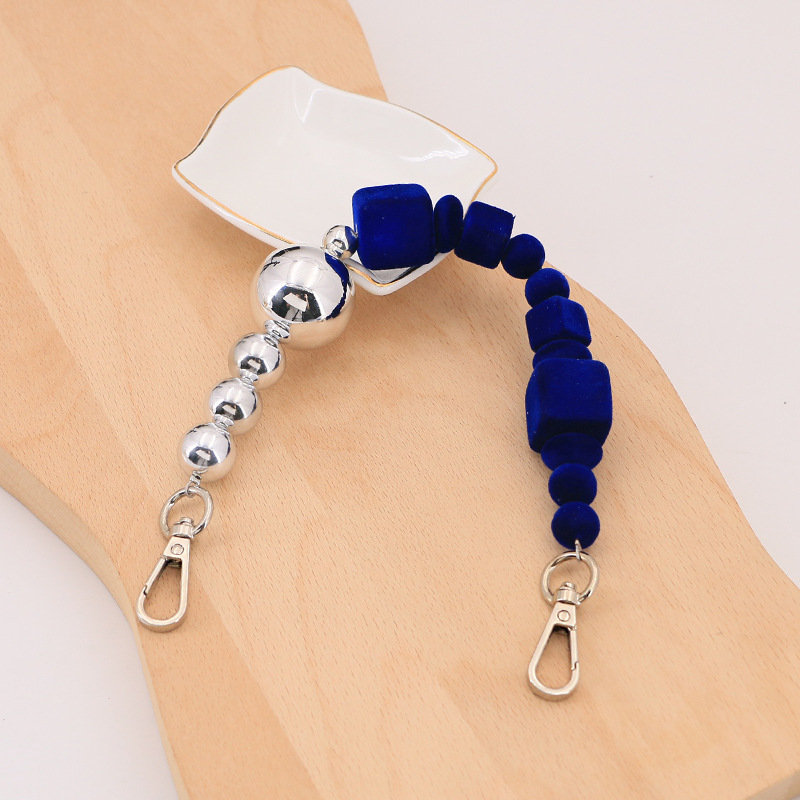 2:Silver Blue Bead Chain 31cm