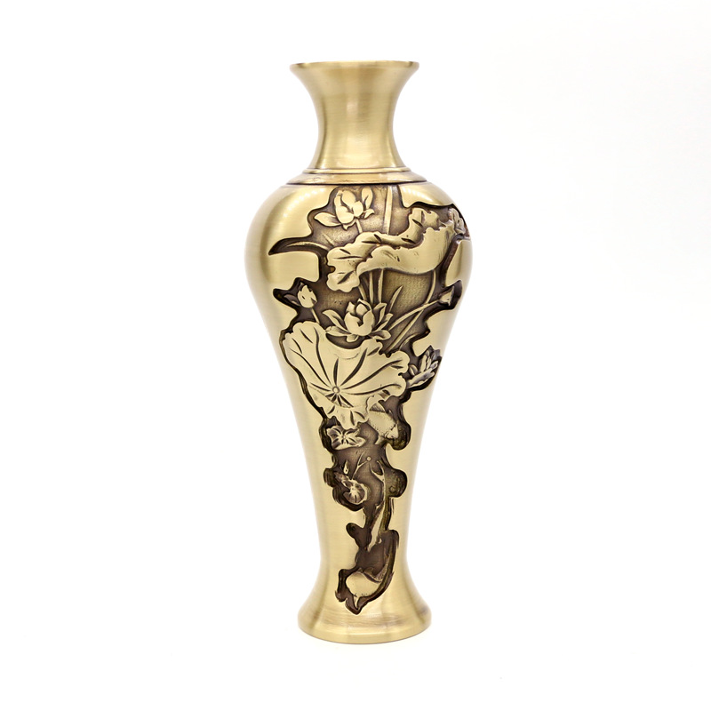 1:Lotus Leaf Lotus High Plum Vase - Bronze