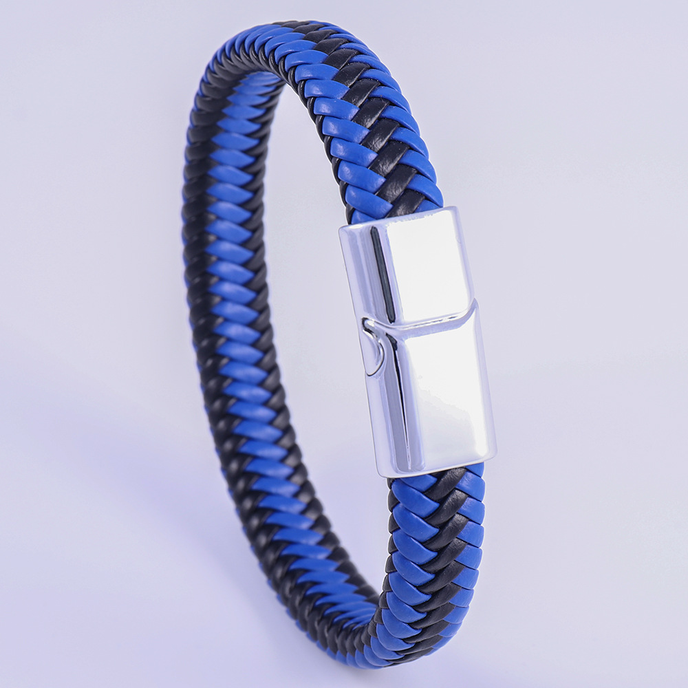 Black and blue white buckle