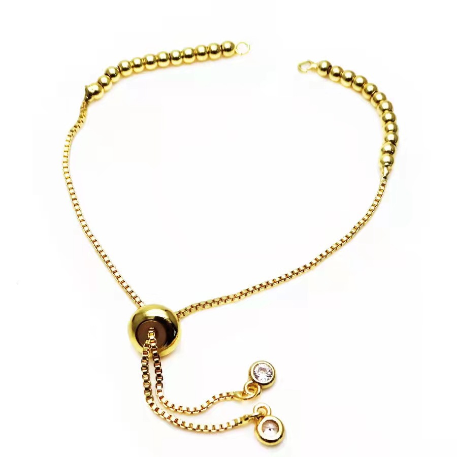 Semi-finished multi-bead bracelet, chain width 1mm, length 22cm