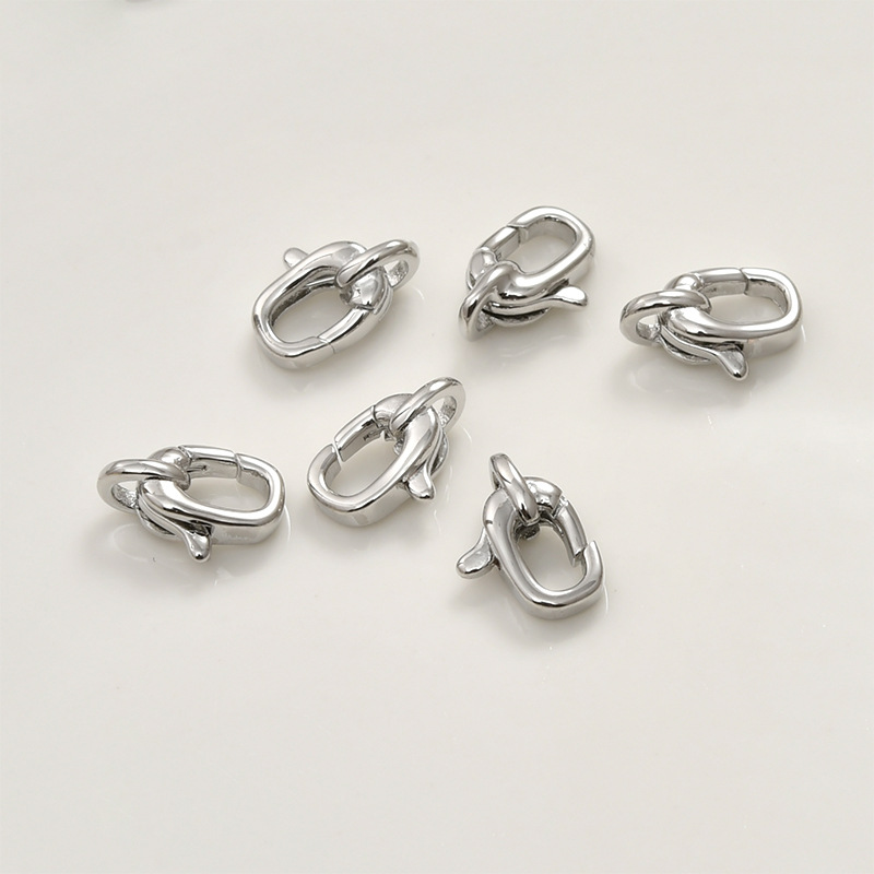 6# White k oval lobster buckle [1 piece] about 7.5*11mm