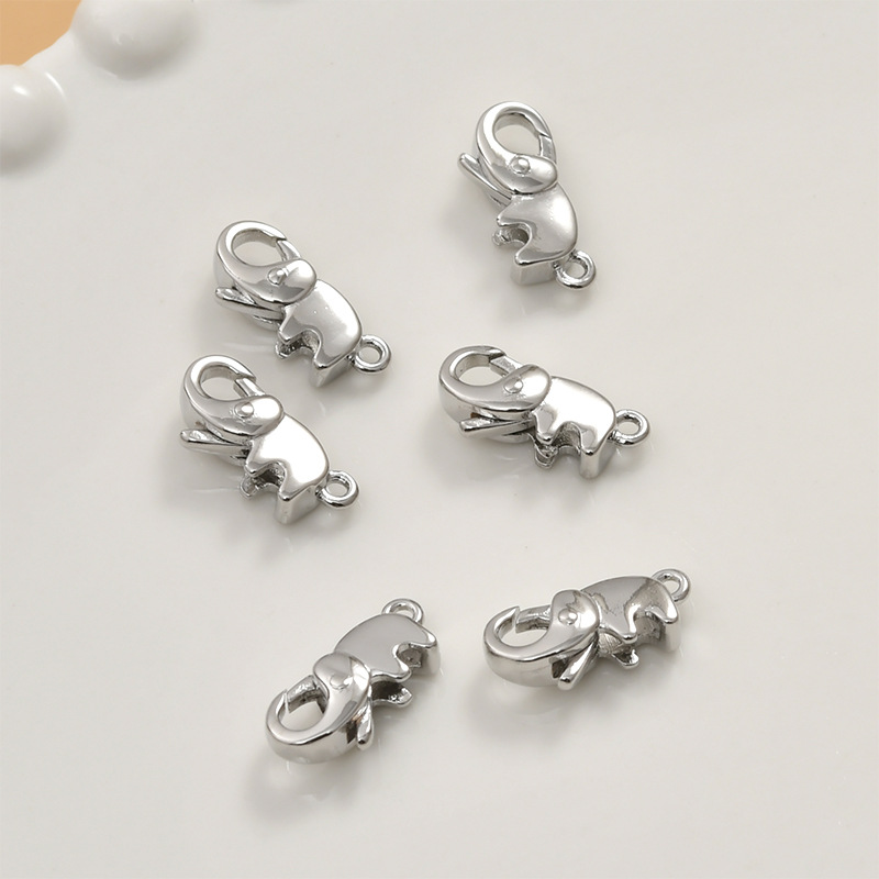 6:10# White K Elephant Lobster Buckle [1 Piece] About 7*15mm