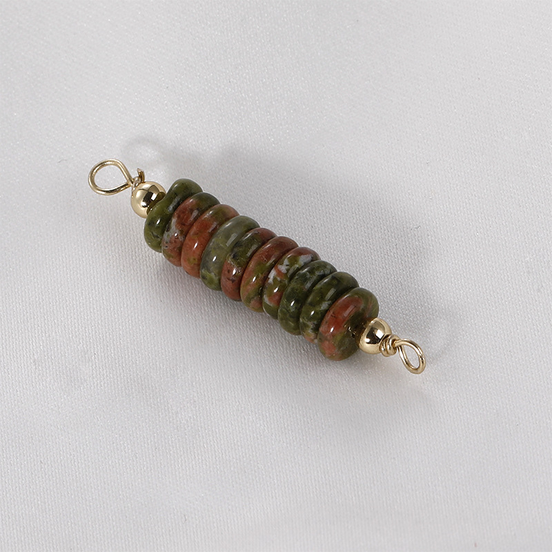 3:3# Green stone double hanging 6x31mm