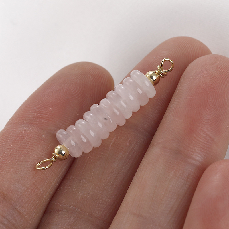10# Pink Crystal Double Hanging 6x31mm