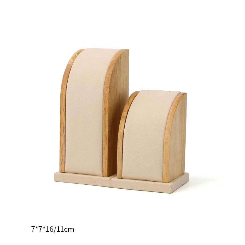 Solid wood off-white curved chain base two-piece set