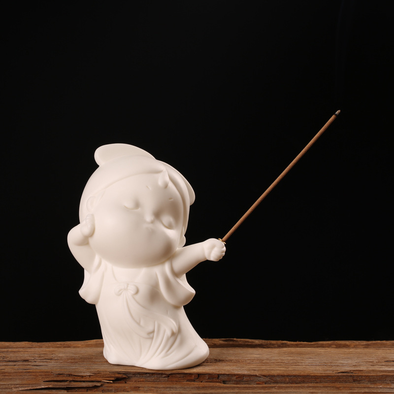 Xiao Gong'e Incense Insert - White Porcelain Touching Ears (Send Thread Incense)
