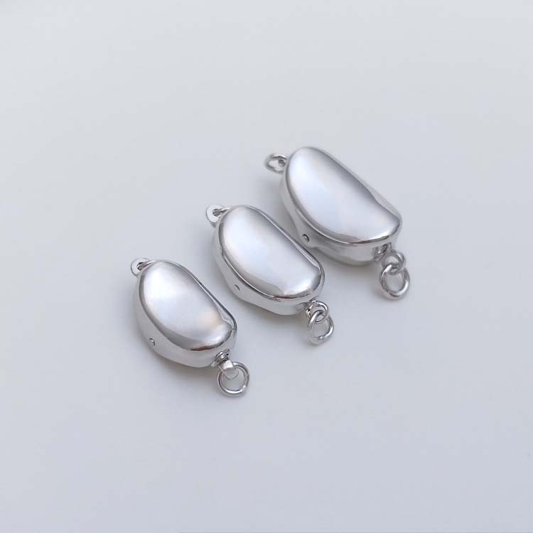 Small white and gold 16.5x7.5mm
