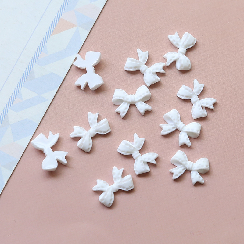 1:1# resin white large bow 12x9mm