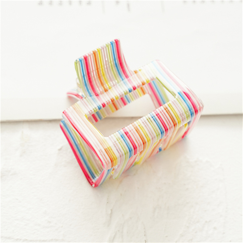 Colored striped square clip
