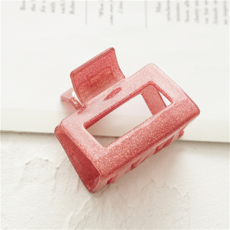 Gold pink square clip