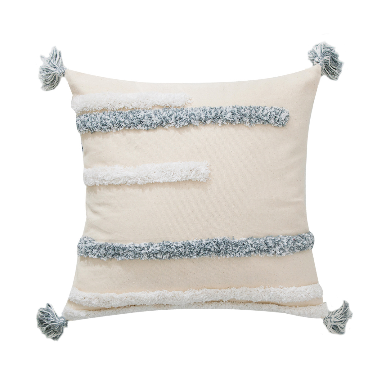 Five tufted throw pillowcases