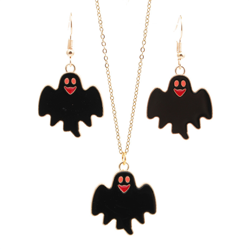 Bat Ghost earring necklace set