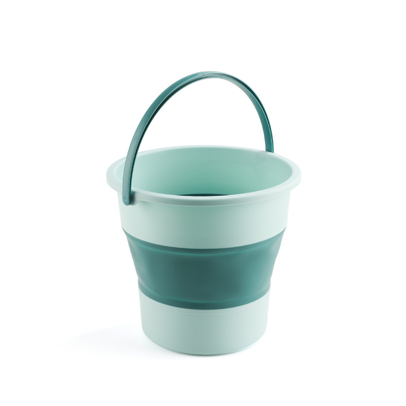 Green medium folding bucket (10L)