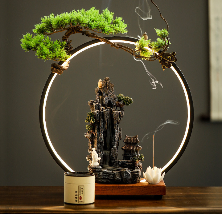 6:Lamp circle water curtain cave sky (wishing to send a jar of natural incense)
