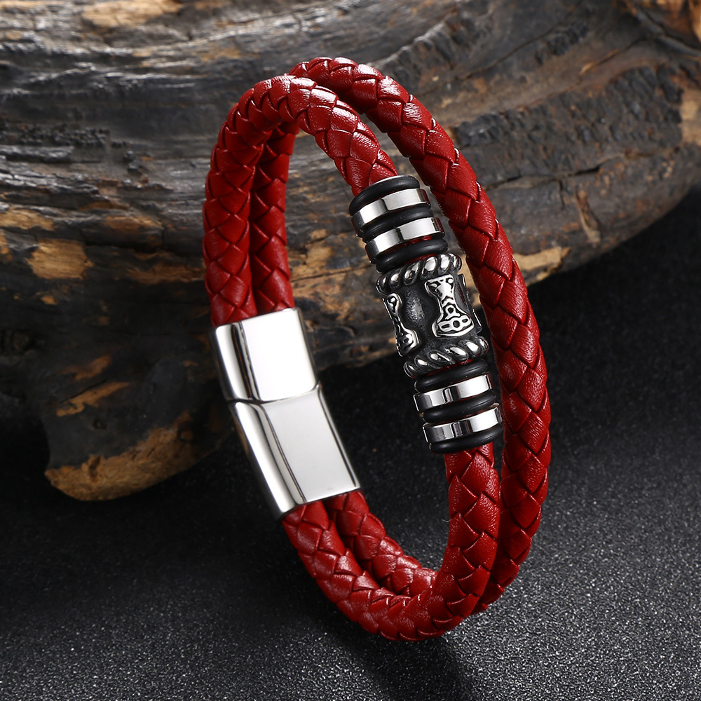 Red [genuine leather] 205mm
