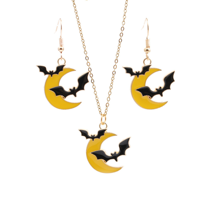 Moon Bat earring necklace set