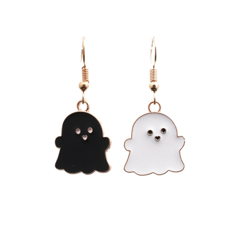 4:Black and white Ghost earrings