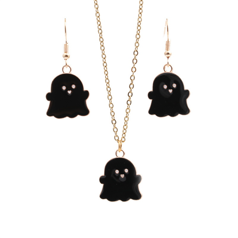6:Black Ghost earring necklace set