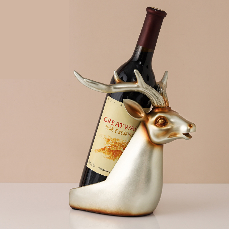 Deer head red wine rack silver:21*22*23cm