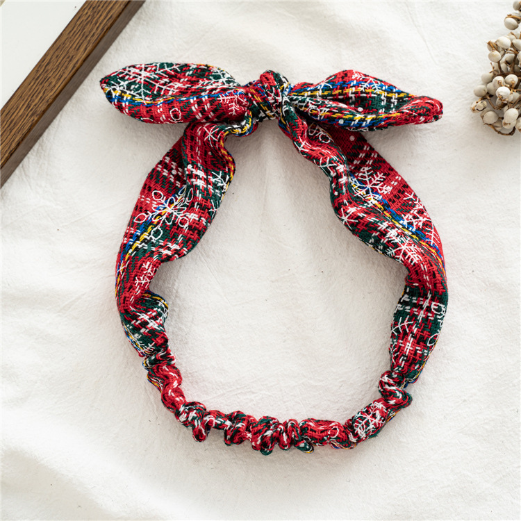 2:New Christmas red and white headband