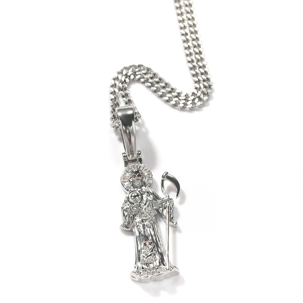 4:Silver pendant  3mm24inch stainless steel Cuban chain