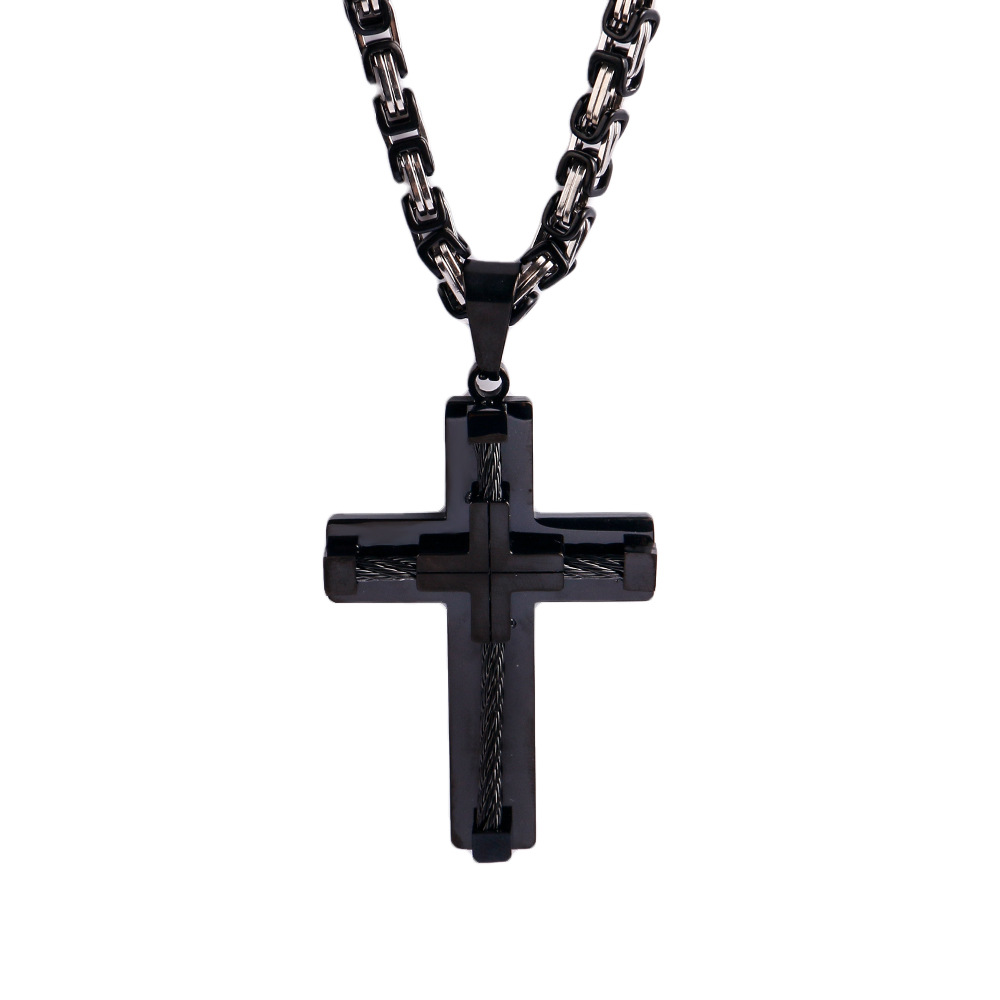 9:Black pendant (with 5.0 handmade chain)