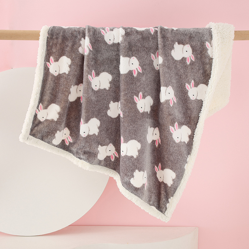 Cashmere double-sided blanket gray rabbit