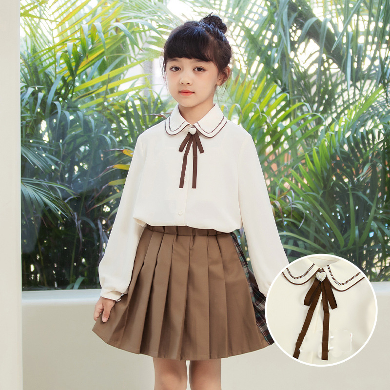 Rice and apricot bow shirt