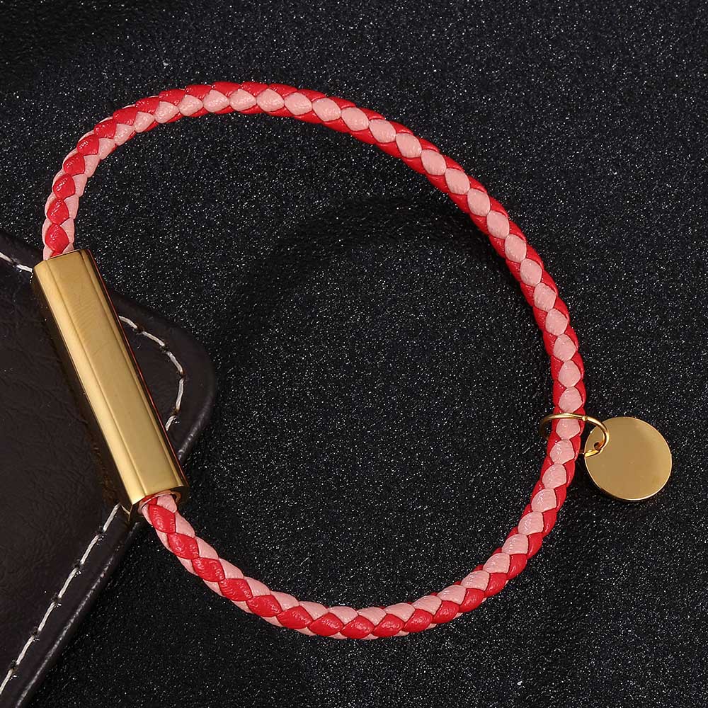 1:Red pink leather [gold]