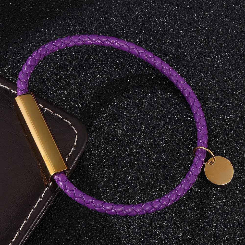 Purple leather [gold] inner ring 175mm [straighten