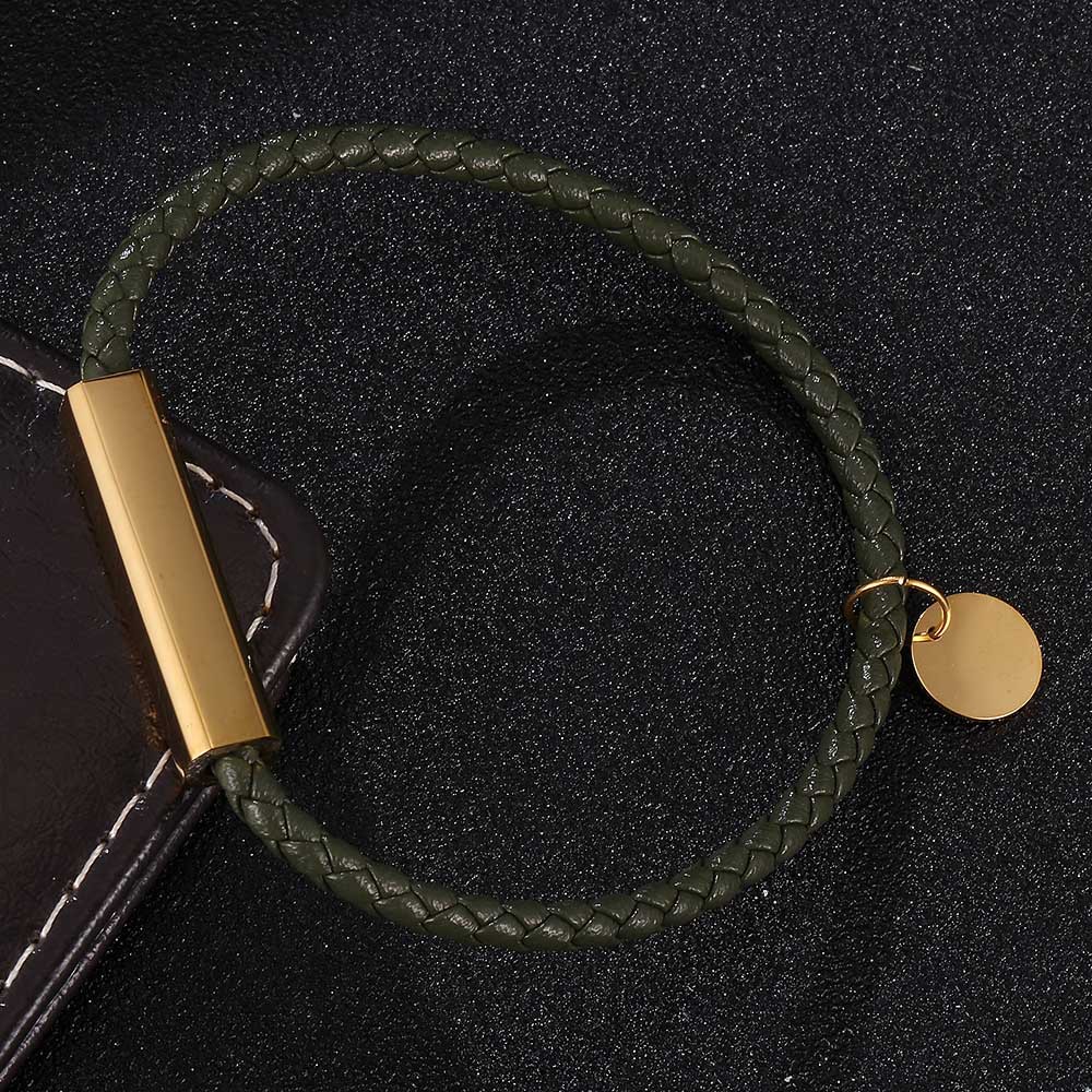 Army green leather [gold] inner ring 165mm [straig