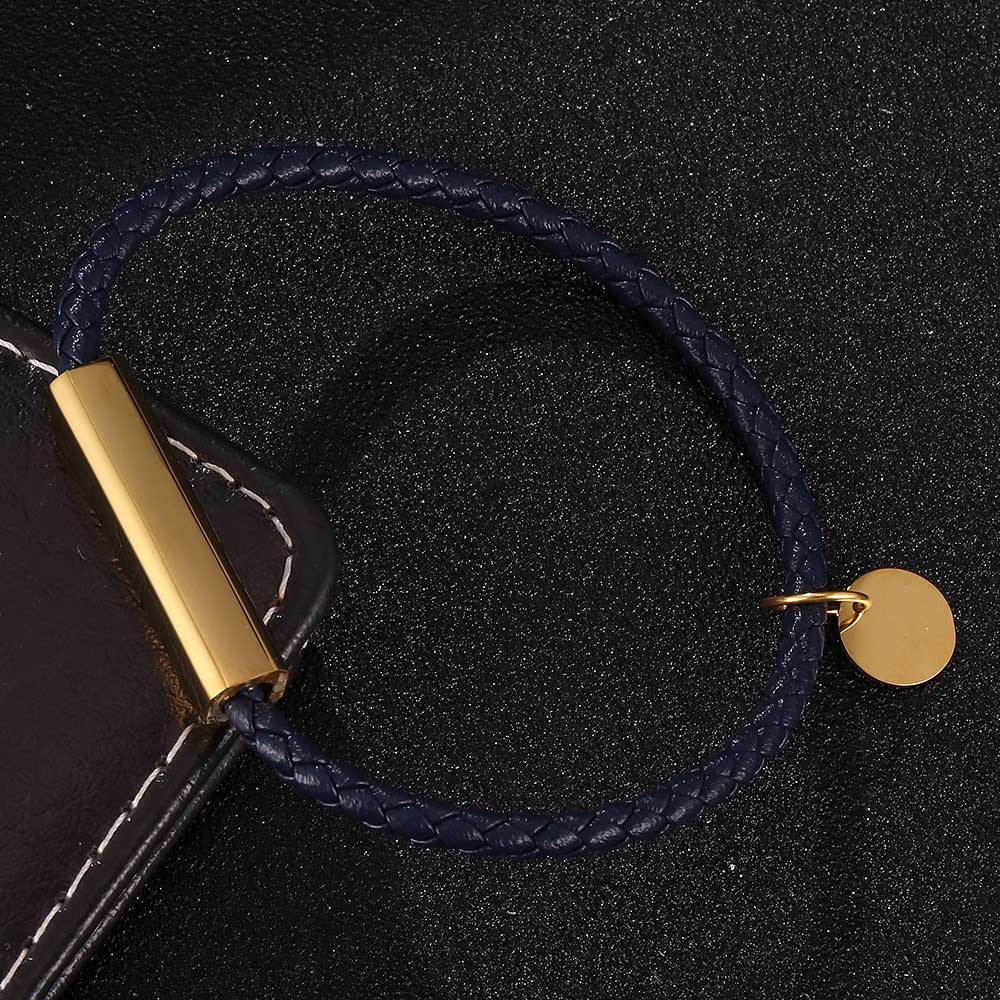 Dark blue leather [gold] inner ring 185mm [straigh