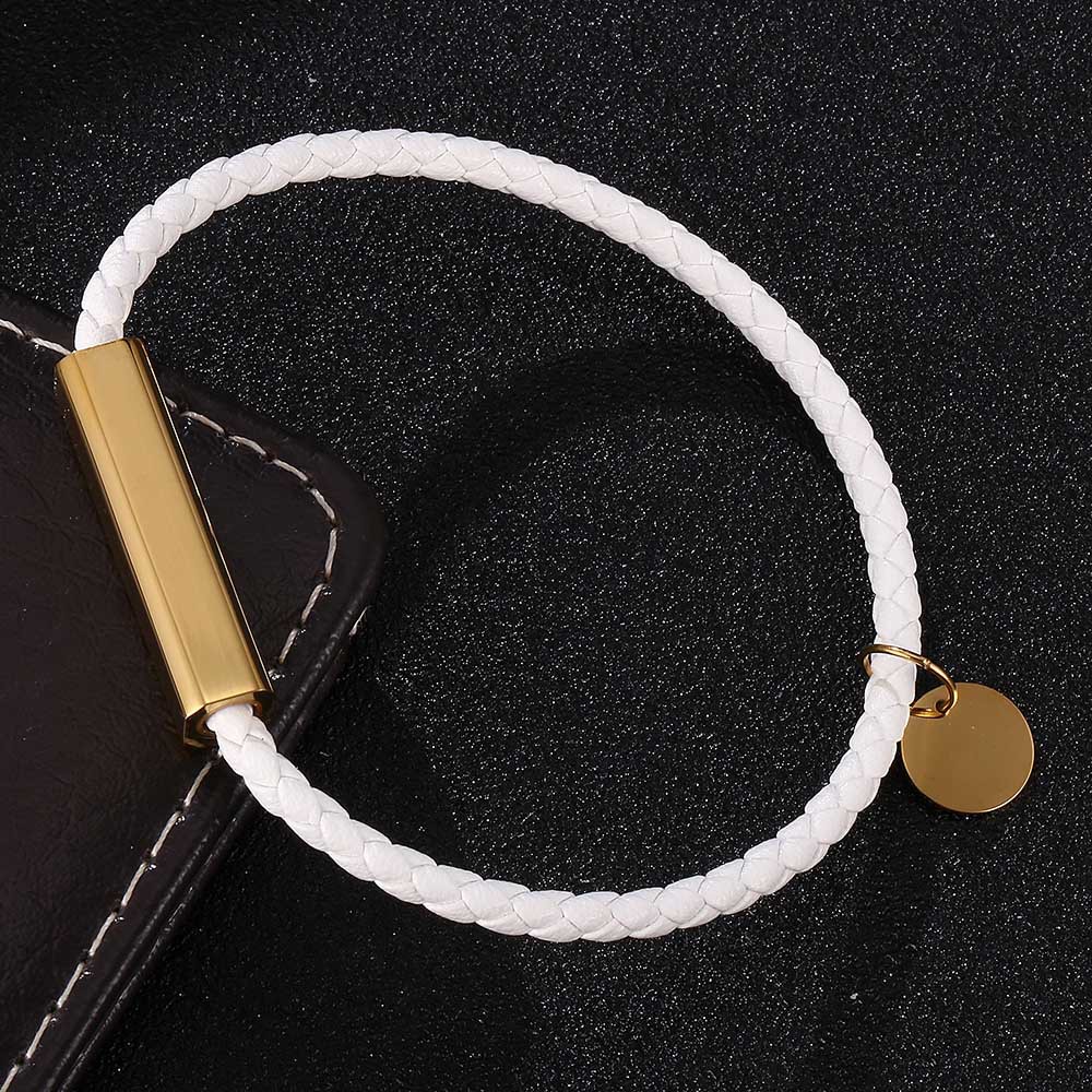 White leather [gold] inner ring 195mm [straightene