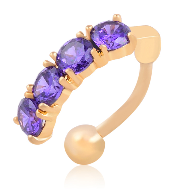 3:gold plated with purple CZ