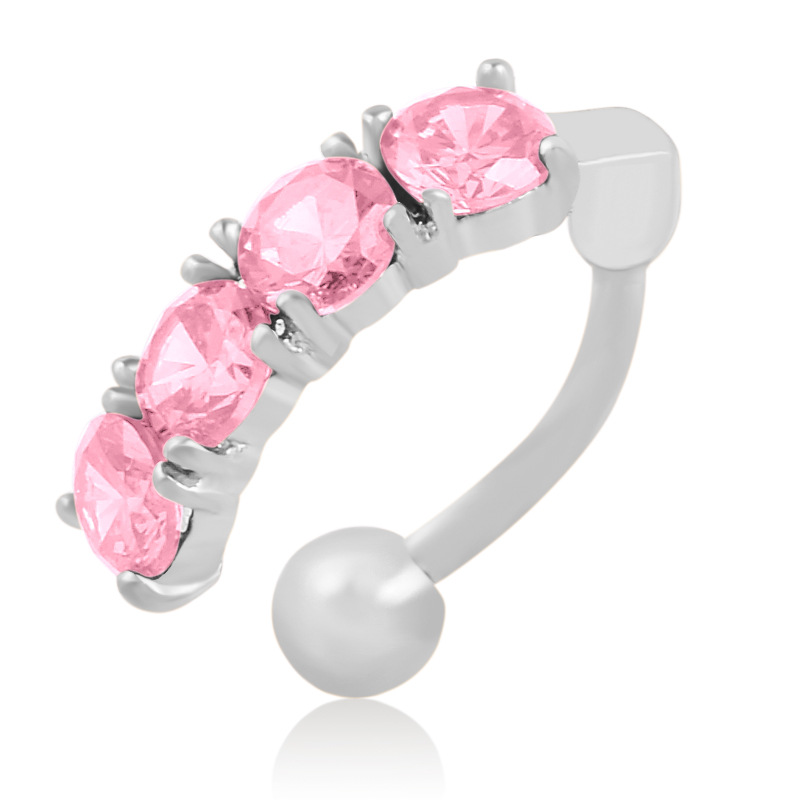 7:platinum color plated  with pink rhinestone