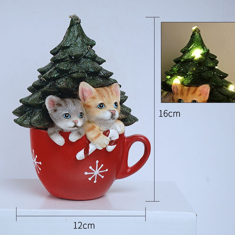 Christmas Teacup Cat