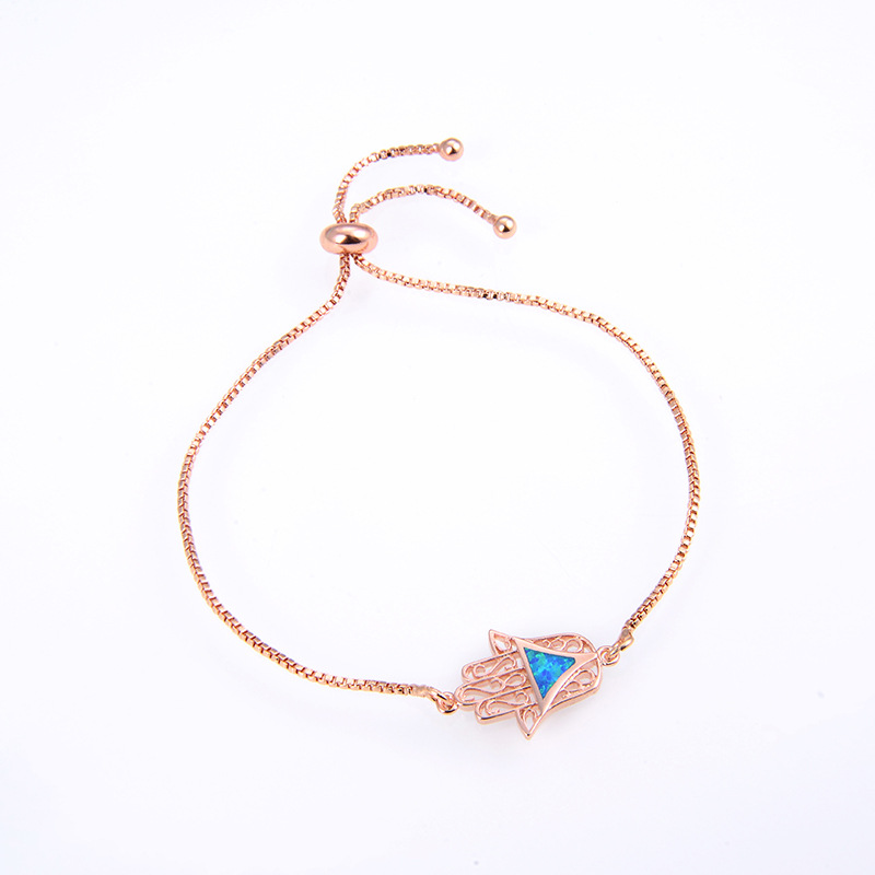 69:Rose gold blue triangle palm Opal