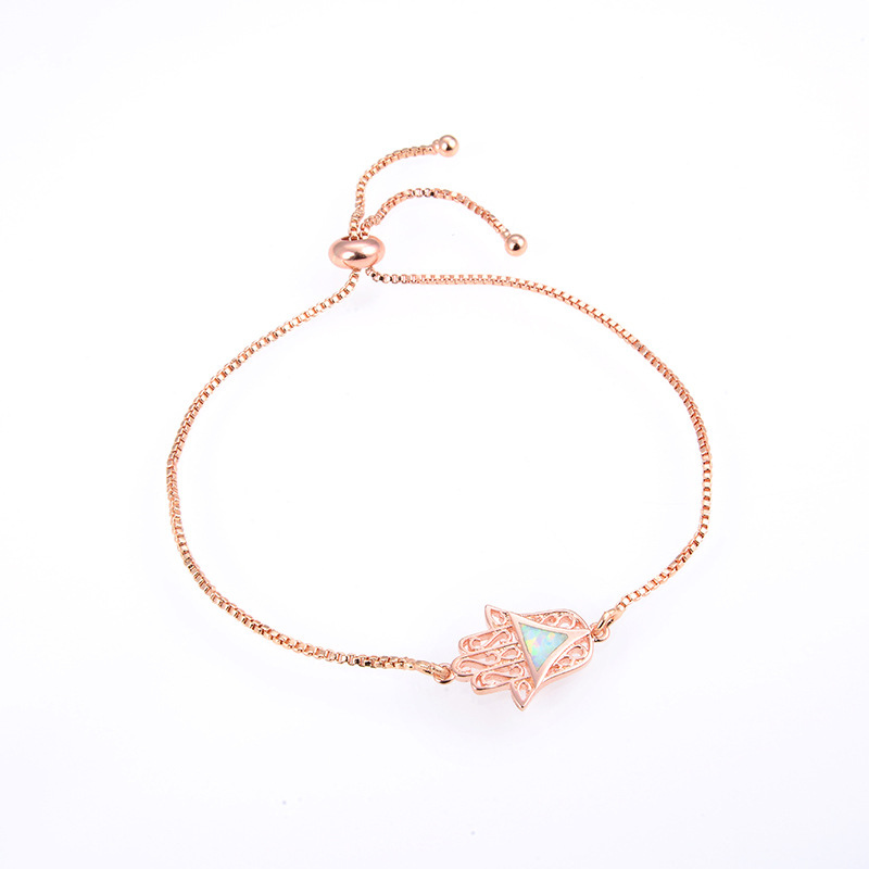 72:Rose gold white triangle palm Opal
