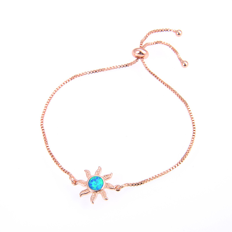 81:Rose gold blue starfish Opal