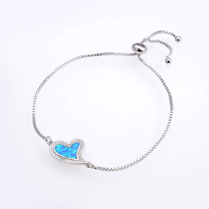 61:Platinum blue Heart Opal