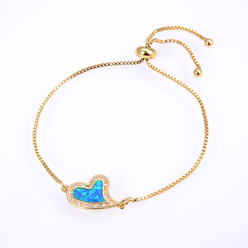 Gold and blue heart Opal